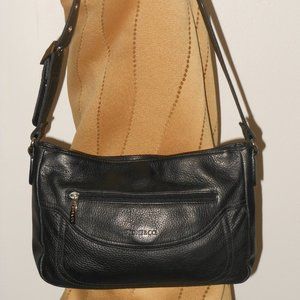 STONE MOUNTAIN BLACK LEATHER SHOULDER BAG